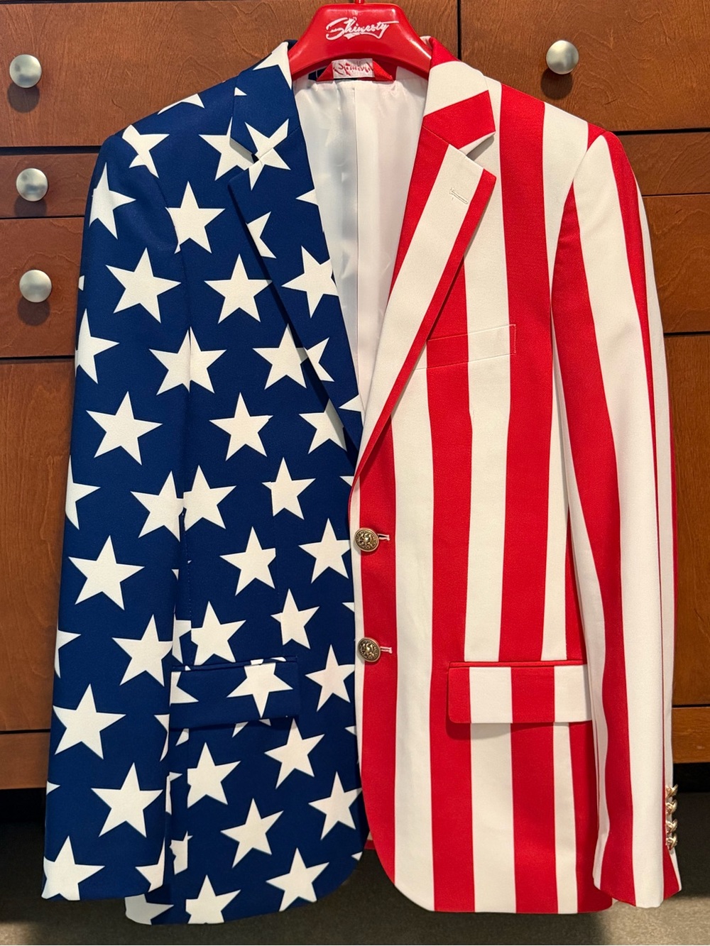 Shinesty patriotic USA American Flag sportscoat suit jacket